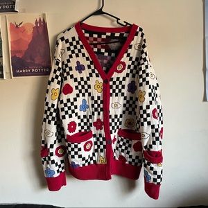 kina & tam checkerboard funky cardigan